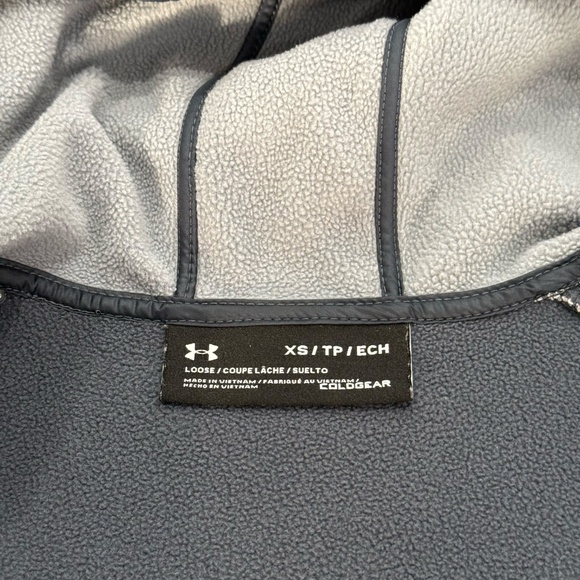 Under Armour Women's Full Zip Hoodie Grey and Green Loose Cold Gear Storm. Sz XS - Picture 11 of 13